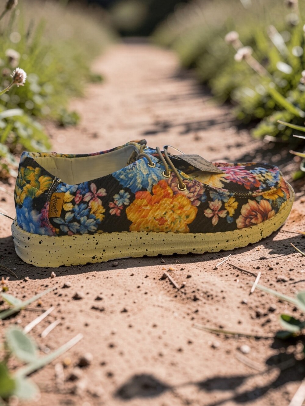 Avanti Floral Shows Black with Yellow, Blue & Pink Blooms